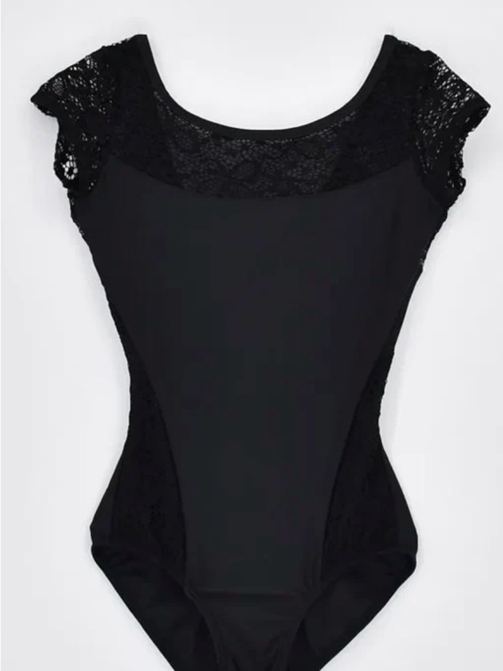 Black leotard EMERY in Hana Lace